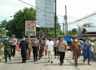 Forkopimda & Gugus Tugas Covid-19 Madina Secara Serentak Gelar Penyemprotan Disinpektan