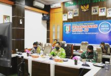 Pengendalian Dampak Virus Corona, Pemkab Pringsewu Ikuti Vicon Dengan Gubernur Lampung