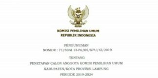 Satu Kursi KPU Lamsel Alami Kekosongan