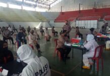Ratusan Personil Polres Lamsel Rapid Tes Masal