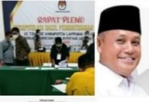 KPU Lamsel Tetapkan Paslon Nanang Pandu Pemenang