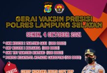 Gerai Vaksin Presisi, Polres Lamsel Luncurkan 3.600 Dosis, Ini Daftar lokasinya