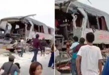 Laka Lantas, Bus SAN Tabrak Truk Tronton Satu Meninggal, Tujuh Luka luka