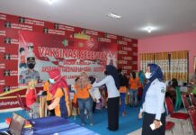 Gerai Vaksinasi Presisi Polres Lamsel, Berikan Pelayanan Kepada Warga Binaan Perempuan dan Petugas Lapas Kelas II A Way Hui Jati Agung