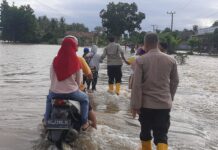 Polisi turun ke lokasi di 3 Kecamatan terendam banjir.