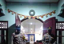 Amankan Misa Natal, Polres Lampung Selatan terjunkan ratusan personilnya.