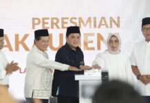 Menteri Badan Usaha Milik Negara (BUMN) Erick Thohir meresmikan Masjid Bank Syariah Indonesia (BSI) Bakauheni