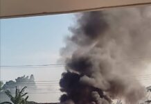 Mobil Terbakar Di SPBU Simpang Raya