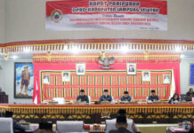 Rapat Paripurna, Delapan Fraksi DPRD Lampung Selatan Setujui KUA-PPAS APBD TA 2024