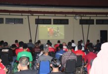 *Polres Lampung Selatan Mengadakan Acara Nonton Bareng Indonesia U23 Vs Uzbekistan U23 Di Lapangan Apel Polres Lampung Selatan*