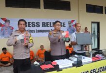 Polres Lampung Selatan Ungkap Kasus Perjudian dan TPPO dalam Konferensi Pers