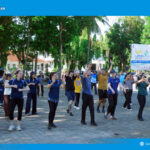 Lapangan Kopri Mendadak Internasional, Peserta AIYEP 2025 Ikut Senam Bersama ASN Lampung Selatan