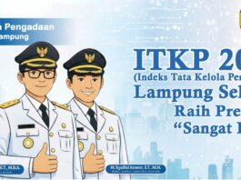 Terbaik se-Lampung, Indeks Tata Kelola Pengadaan Kabupaten Lampung Selatan Raih Predikat “Sangat Baik”